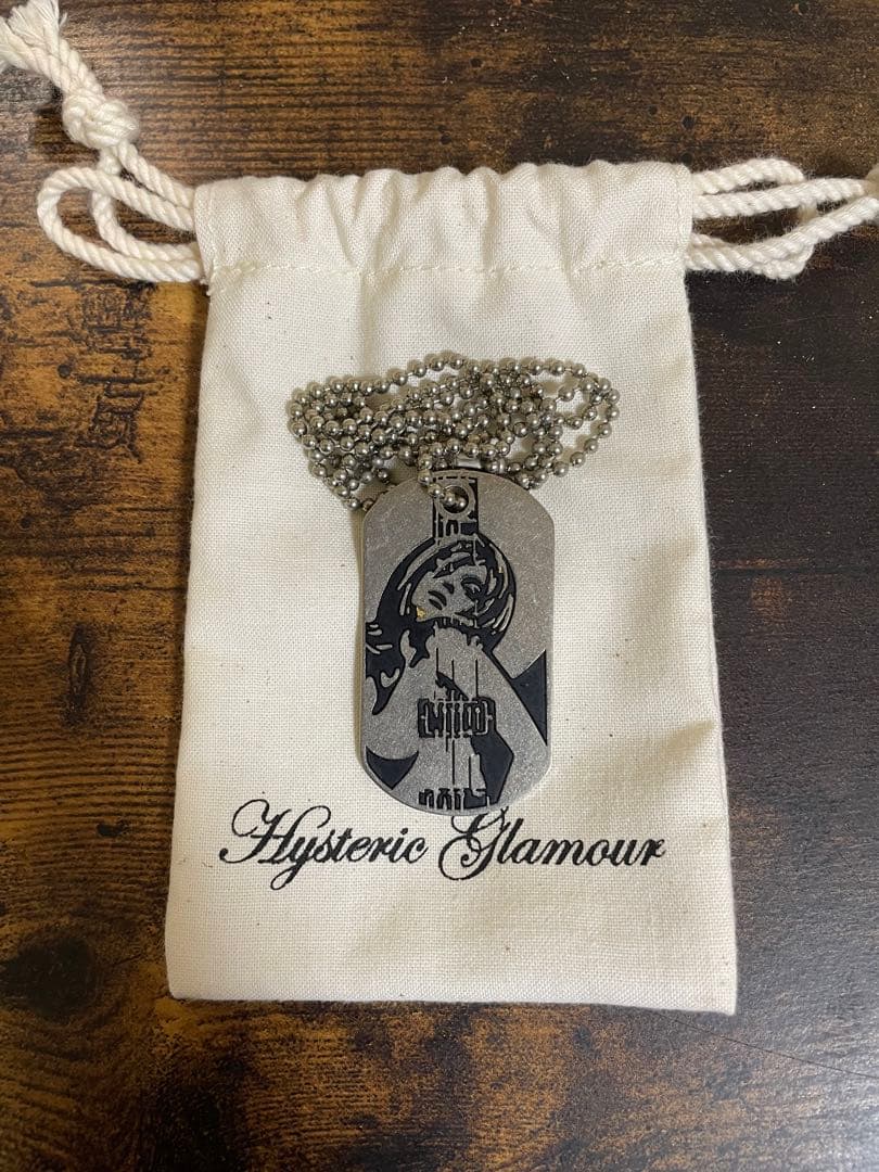 ヒステリックグラマー ドックタグ ネックレス ボールチェーン GUITAR GIRL ボールチェーンネックレス|HYSTERIC GLAMOUR MEN