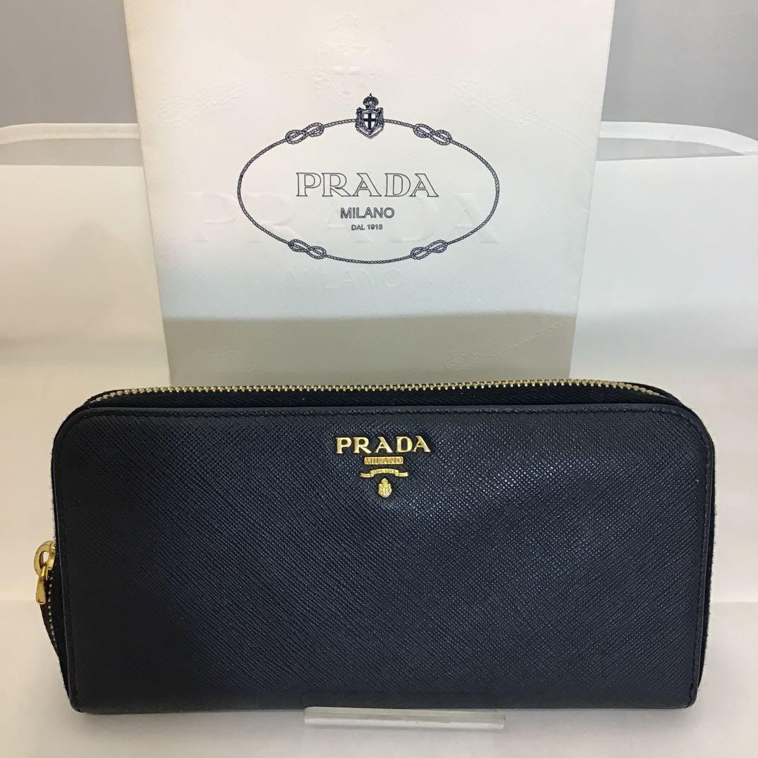 ❣️プラダPRADA❣️ネイビー サフィアーノレザー　ラウンドファスナー長財布 PRADA（プラダ） 長財布 ラウンドファスナー レーシングカー