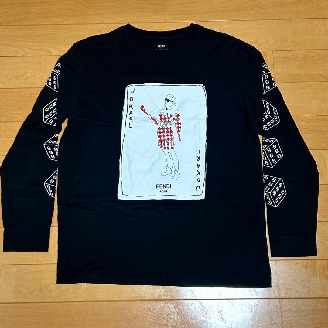 FENDI JOKARL 長袖メンズシャツ　ロンT ブラック　XL FENDI（フェンディ） 【超美品】フェンディ モックネック 長袖ニット