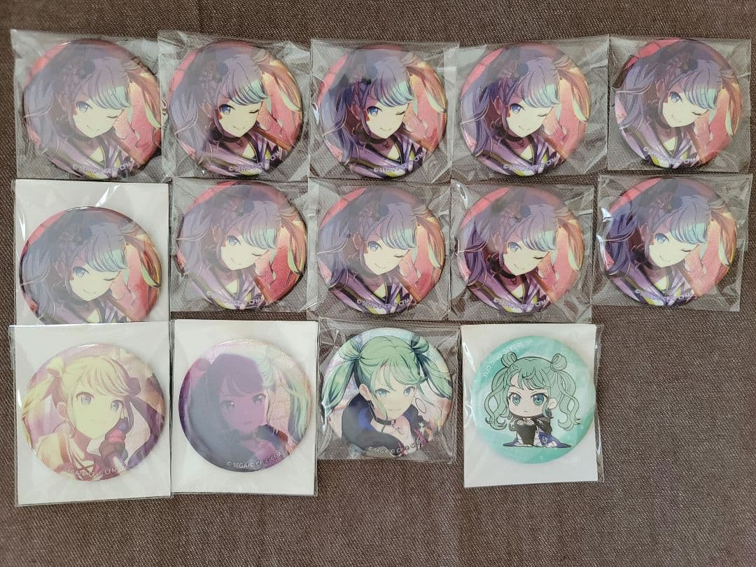 プロセカ グリッター缶バッジ 初音ミク ビビバス 14点セット 初音ミク 34B プロセカ プロジェクトセカイ グリッター缶バッジ 缶