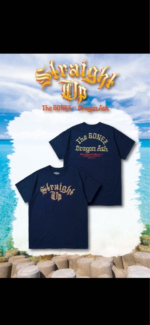 StraighUp Tシャツ モンパチフェス沖縄限定ネイビー　サイズXL StraighUp Tシャツ モンパチフェス沖縄限定ネイビー サイズXL Straight