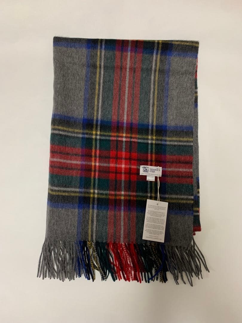 a*i様 美品 ジョンストンズ カシミヤ100％ 大判ストール ミッド チェック 大判チェックストール(定番)(カシミヤ) 全7色 | BRITISH MADE