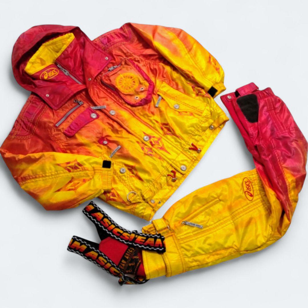 【セットアップ 日本製】アシックス スノボウェア スキーウェア 上下セット セットアップ 日本製】アシックス スノボウェア スキーウェア 上下